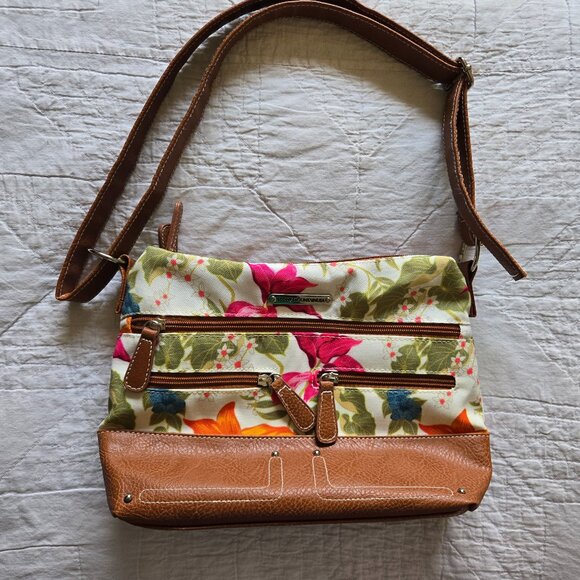 Stone Mountain USA Tan Floral Purse - Picture 1 of 7